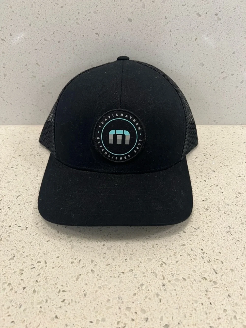 Travis Mathew Golf The Patch Adjustable Snap Back Cap Hat Black One Size